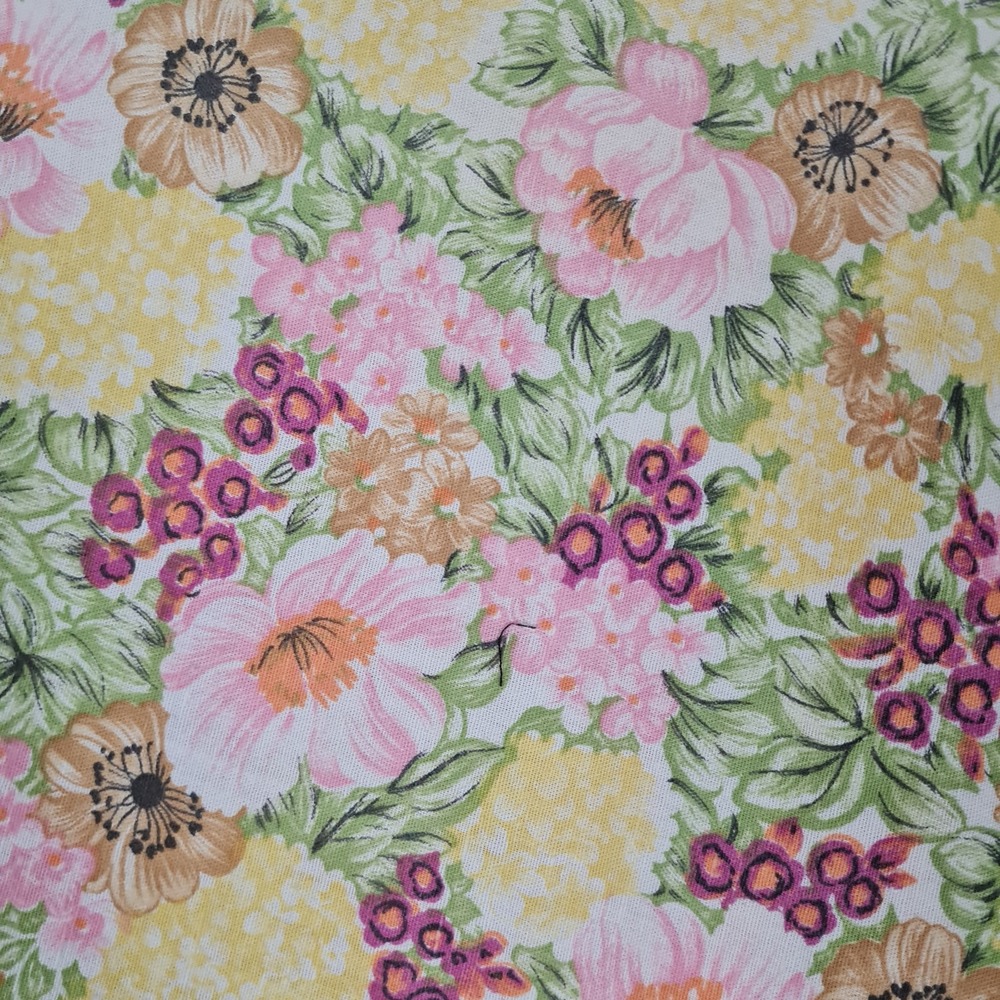 Floral Wrap Skirt Womens M Multicolor Cotton Canvas Lined Midi Handmade - Picture 12 of 16